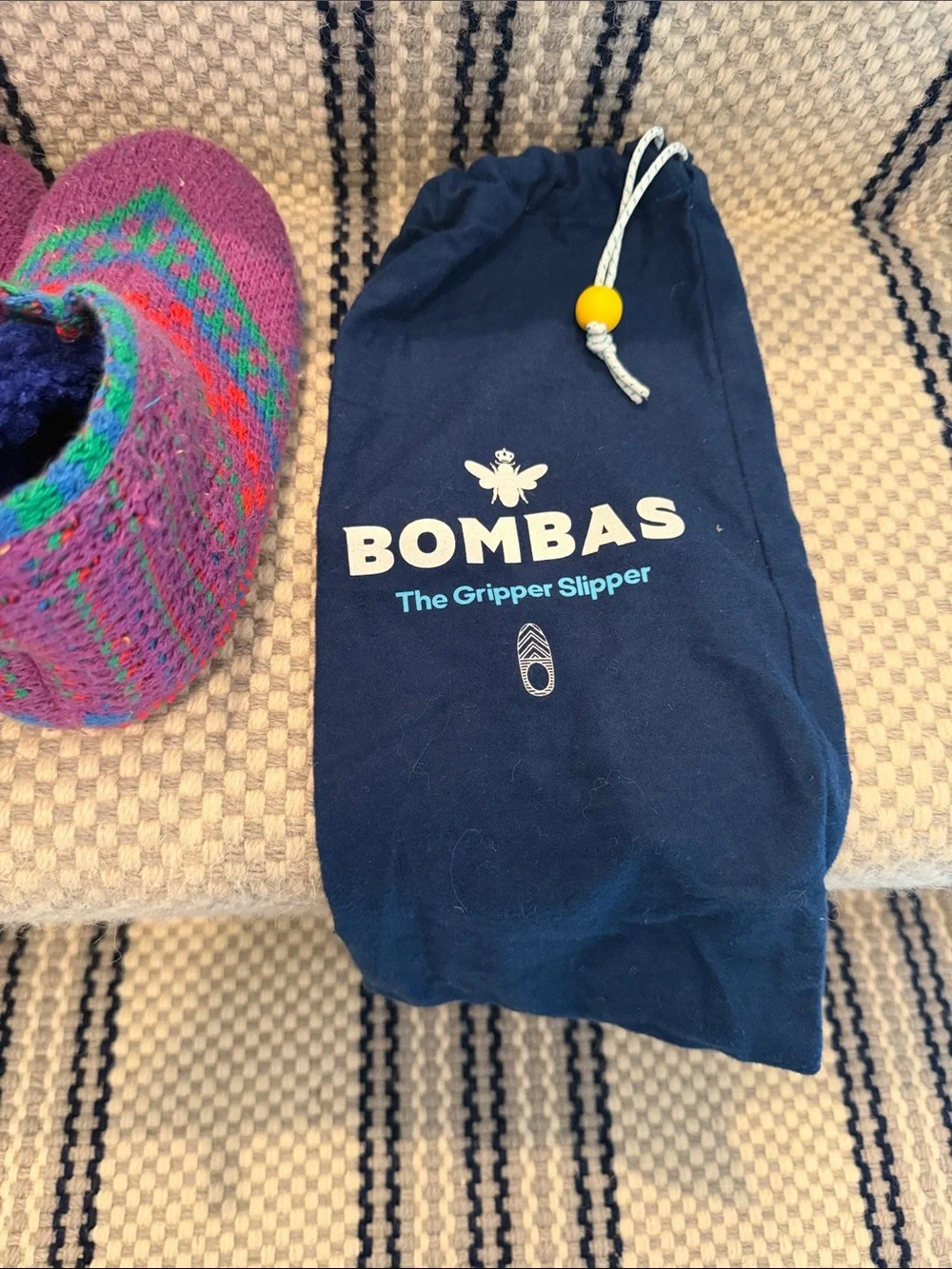 Bombas Youth Gripper Slippers Y1 Purple Fair Isle